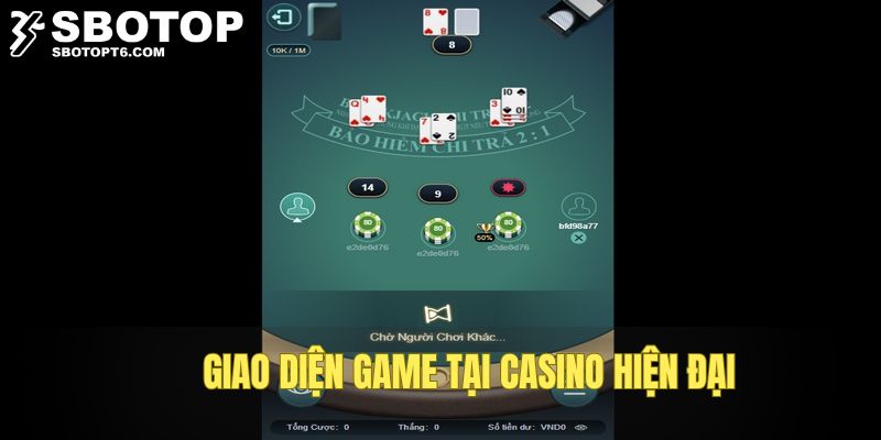 Giao diện đánh bài tại sòng bạc chuyên nghiệp